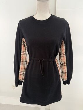 Burberry Kids Black Vintage Nova Check Long Sleeve Dress